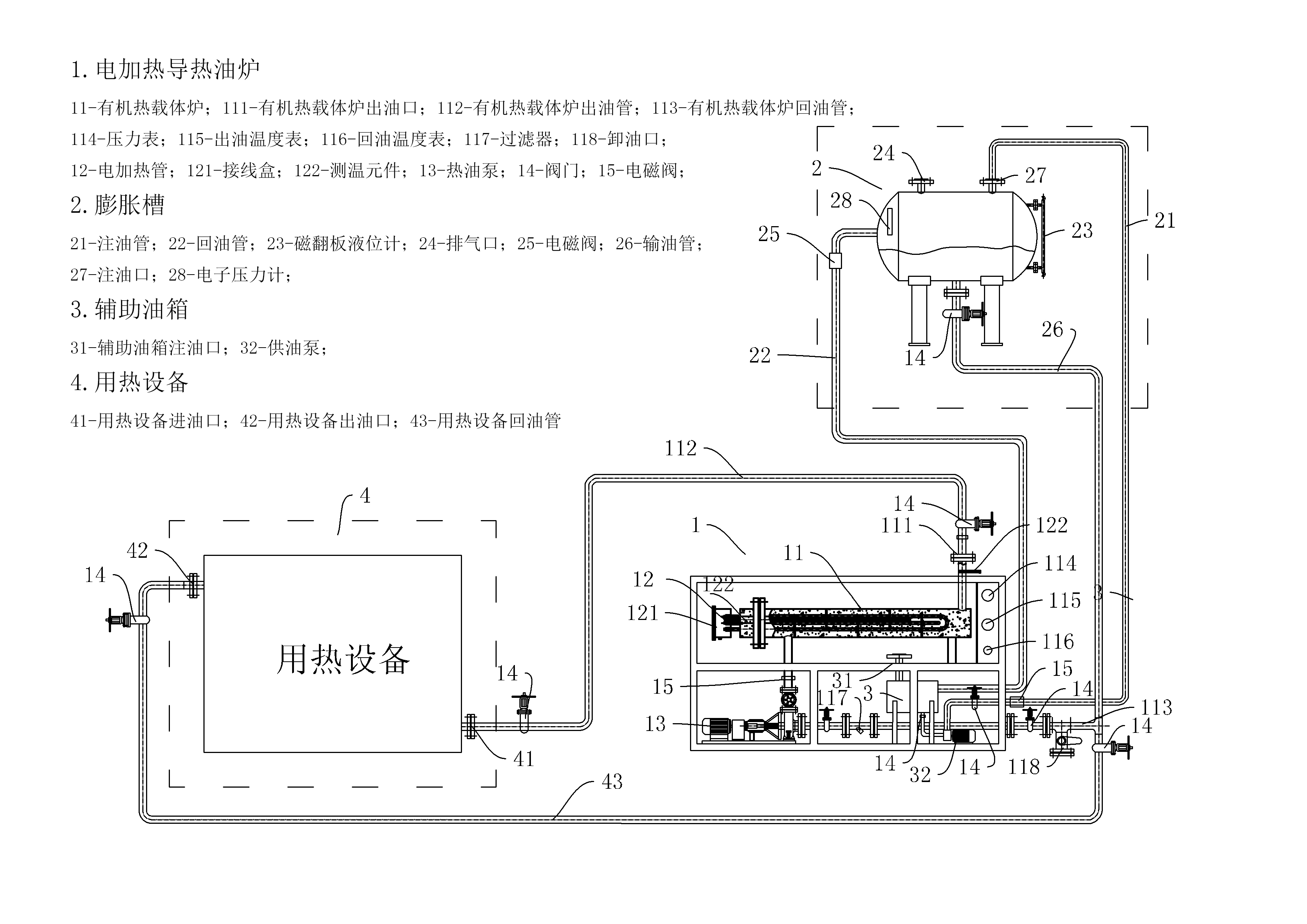 导热油热载体电加热系统图